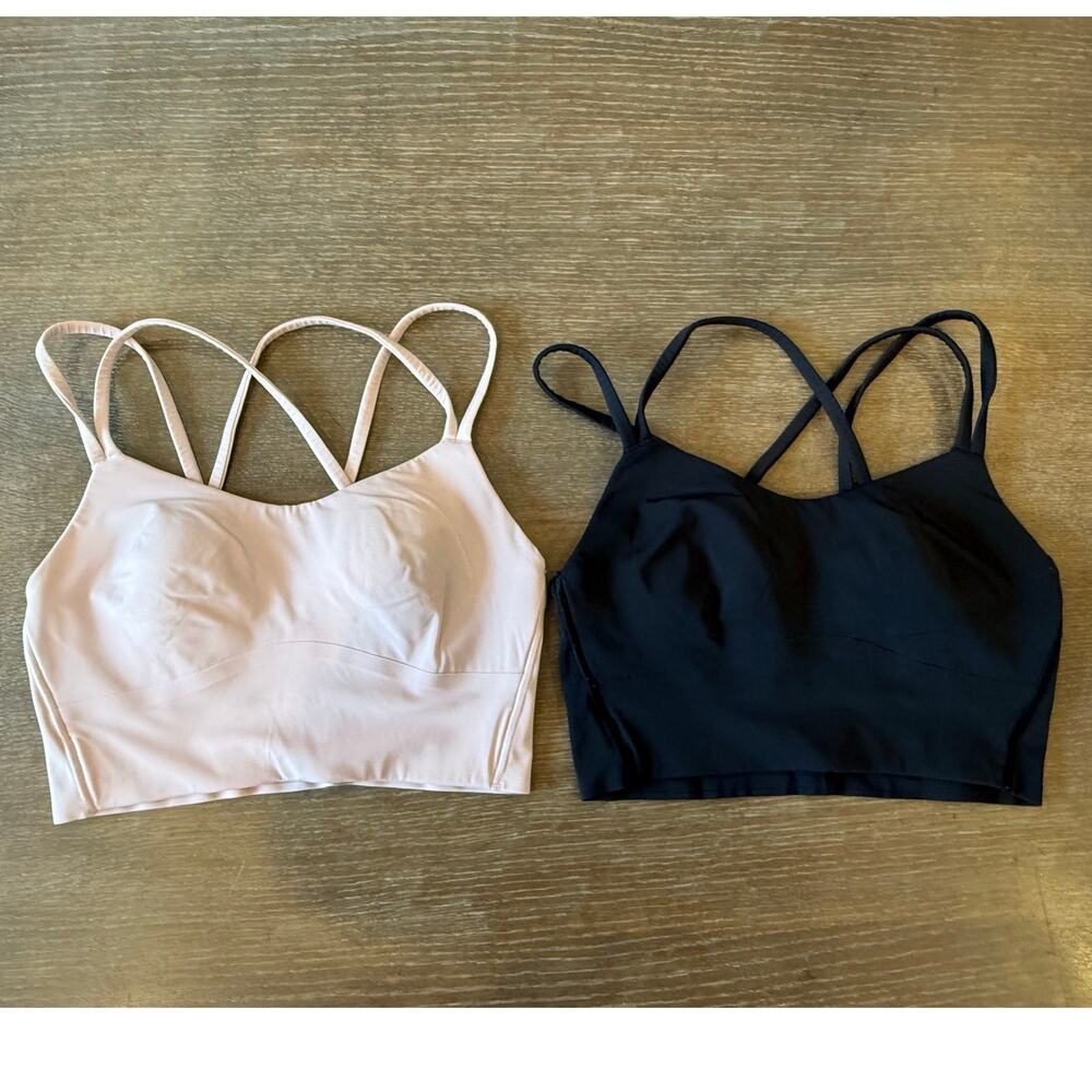 Set of 2 LULULEMON Align Sports Bras Pink Black Athleisure Yoga Women size S